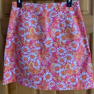 Lilly Pulitzer Pink and White A-Line Mini Skirt Resort Wear
